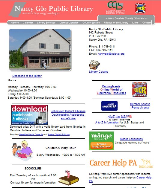 Retiring Guy's Digest Nanty Glo, PA The coal ran out but the library