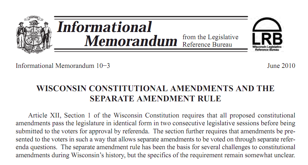 Retiring Guy's Digest Voter ID in Wisconsin A Bill and a