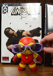 Apparently The Punisher is adamant in his insistence that whoever is helping Little Iron Man with the sunglasses continues to do so.