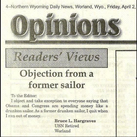 Objection from a formerly drunken sailor