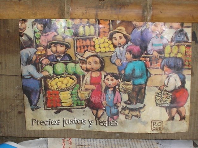 Soberania alimentaria... cuadro visto mientras caminabamos por los farallones de Cali, Colombia