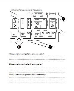 englishprintables: Directions - map