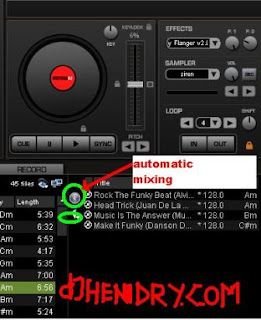 set automatic mixing in virtualDJ software