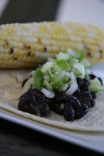 black bean tacos with grilled corn