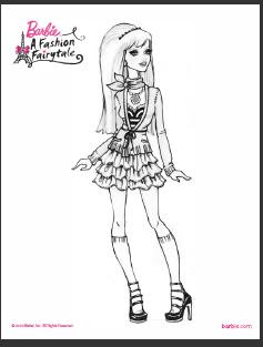 Barbie Princess Dresses Coloring Pages Download Fairy Fashion Fairytale Halloween