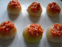  Cebollitas francesas rellenas. Paso a paso 