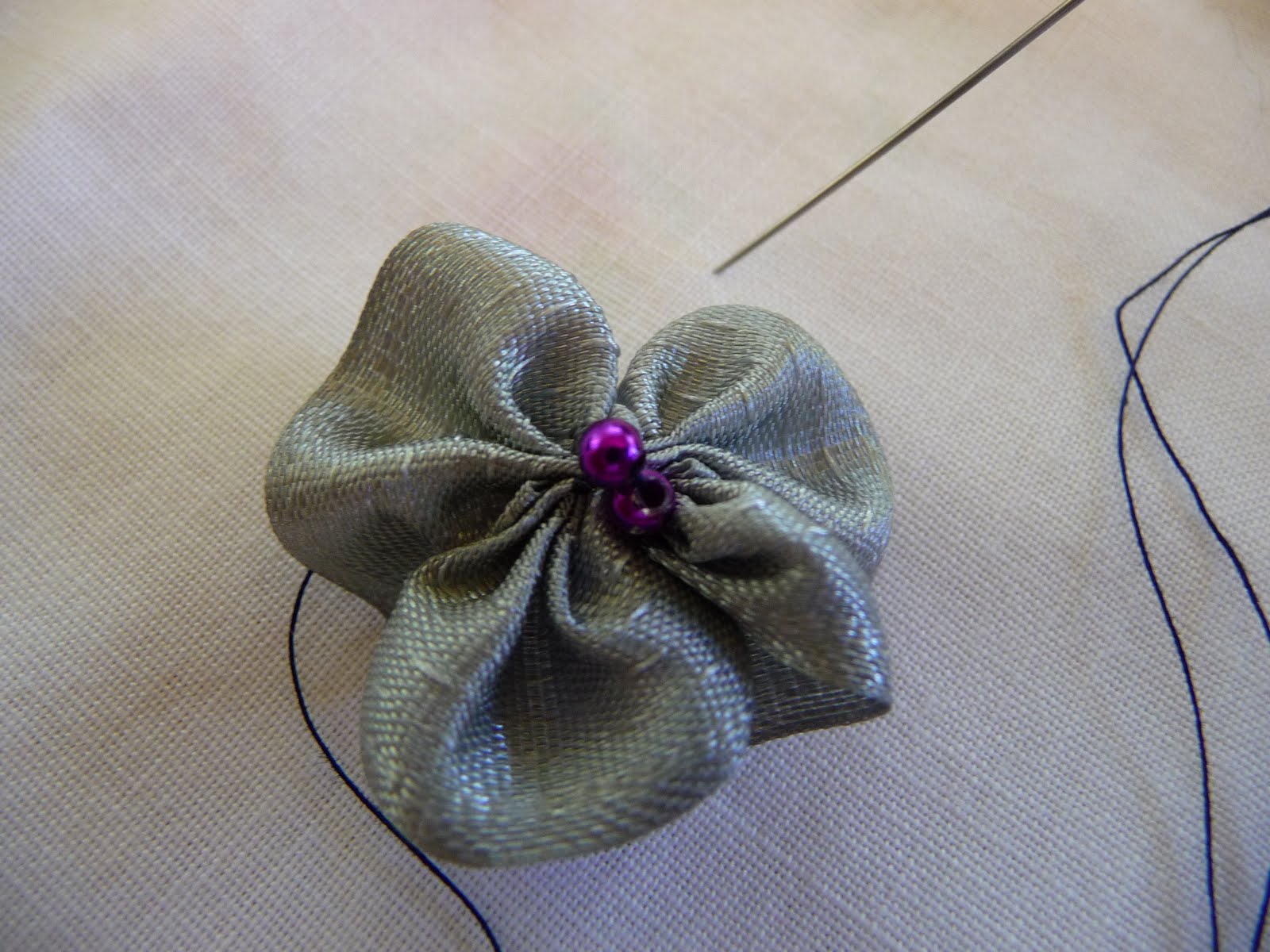 LittleRedSaid....... Ribbon Flowers....Ribbon Leaves