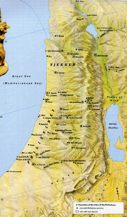map of the country of Palestine/ "Philistine" in arabic