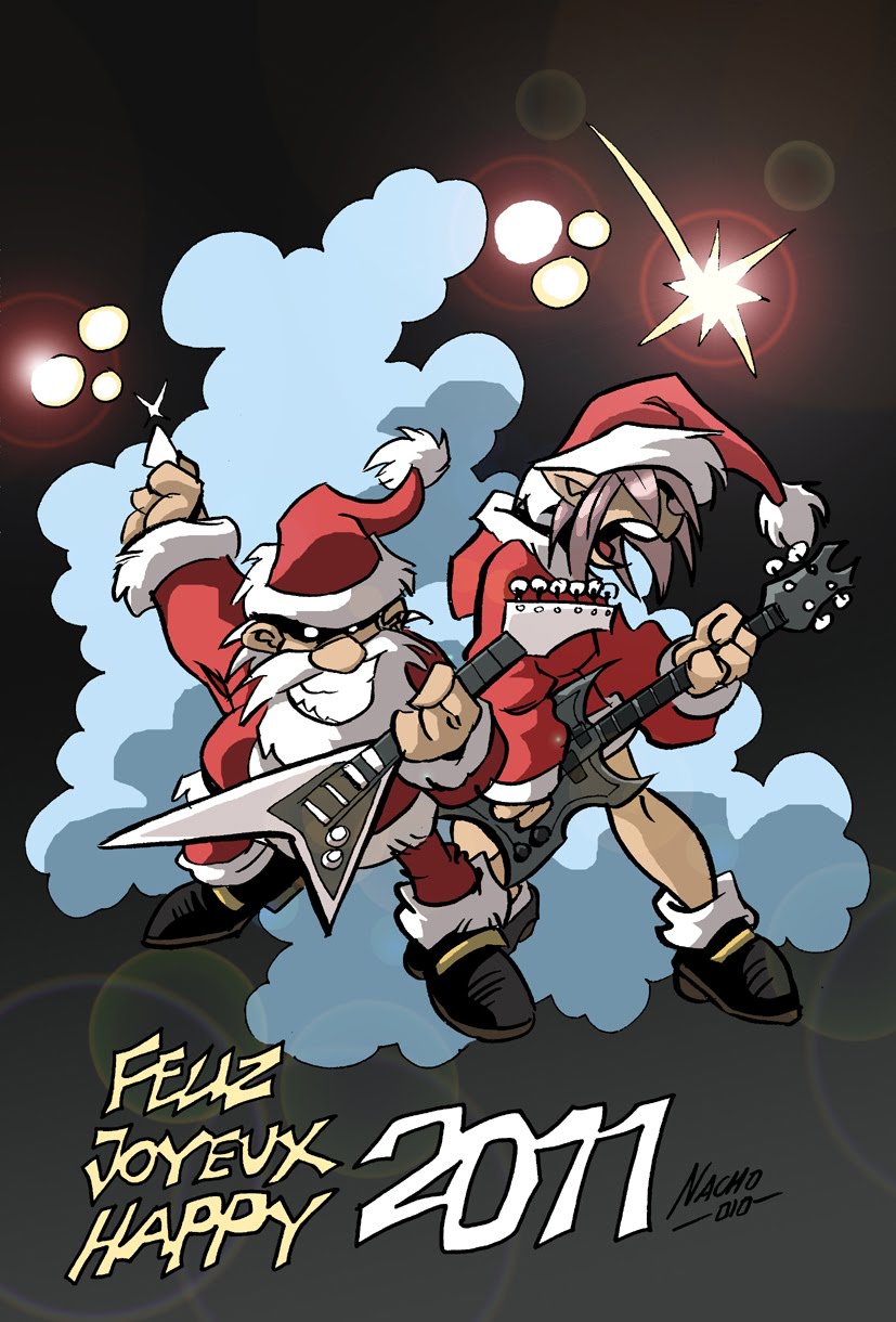 дед мороз с гитарой. новогодние рокеры. рок новый год. санта клаус с гитарой. дед мороз металлист арт.