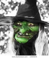Ugly Green Face Witch Halloween