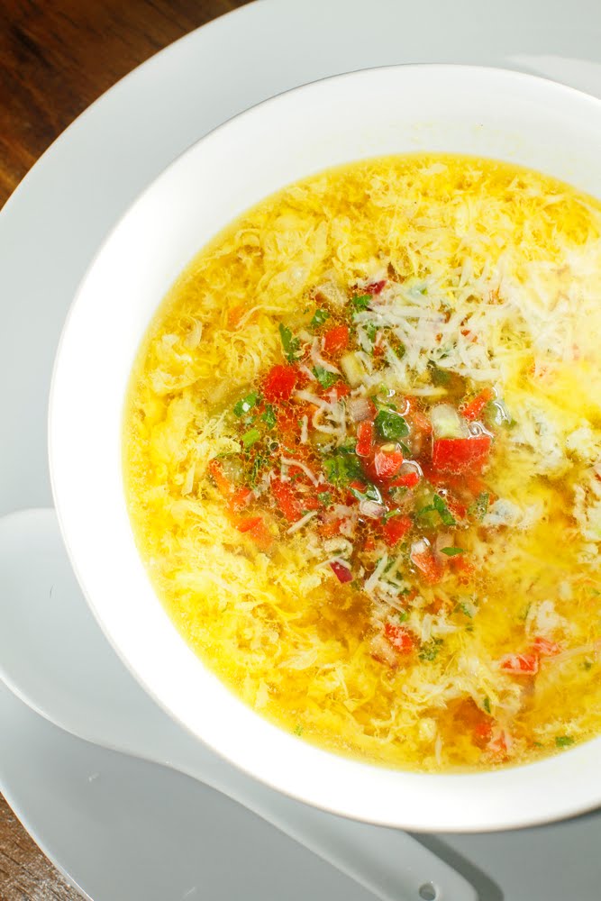 The Chubby Vegetarian Saffron Egg Drop Soup