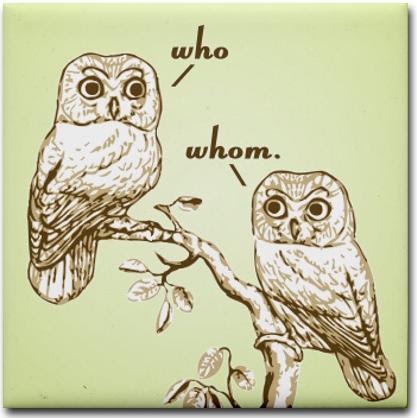 My Owl Barn: Who Vs. Whom Owl Tile/Coaster