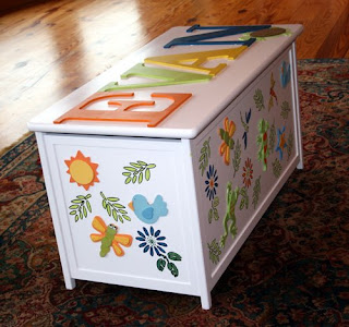 plain toy box to decorate