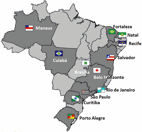 World Cup Host Cities. All the stadiums are required to hold at least 40000 