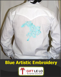 Blue Artistic Embroidery