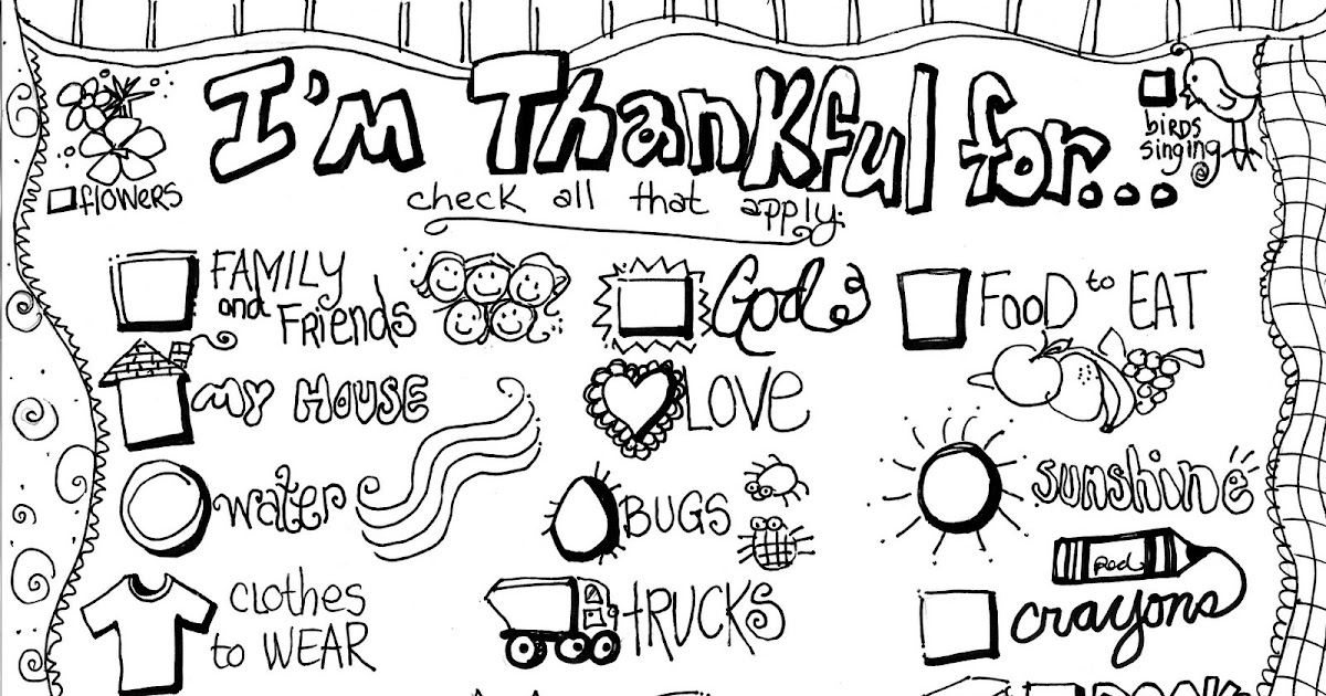 I Am Thankful For Worksheet