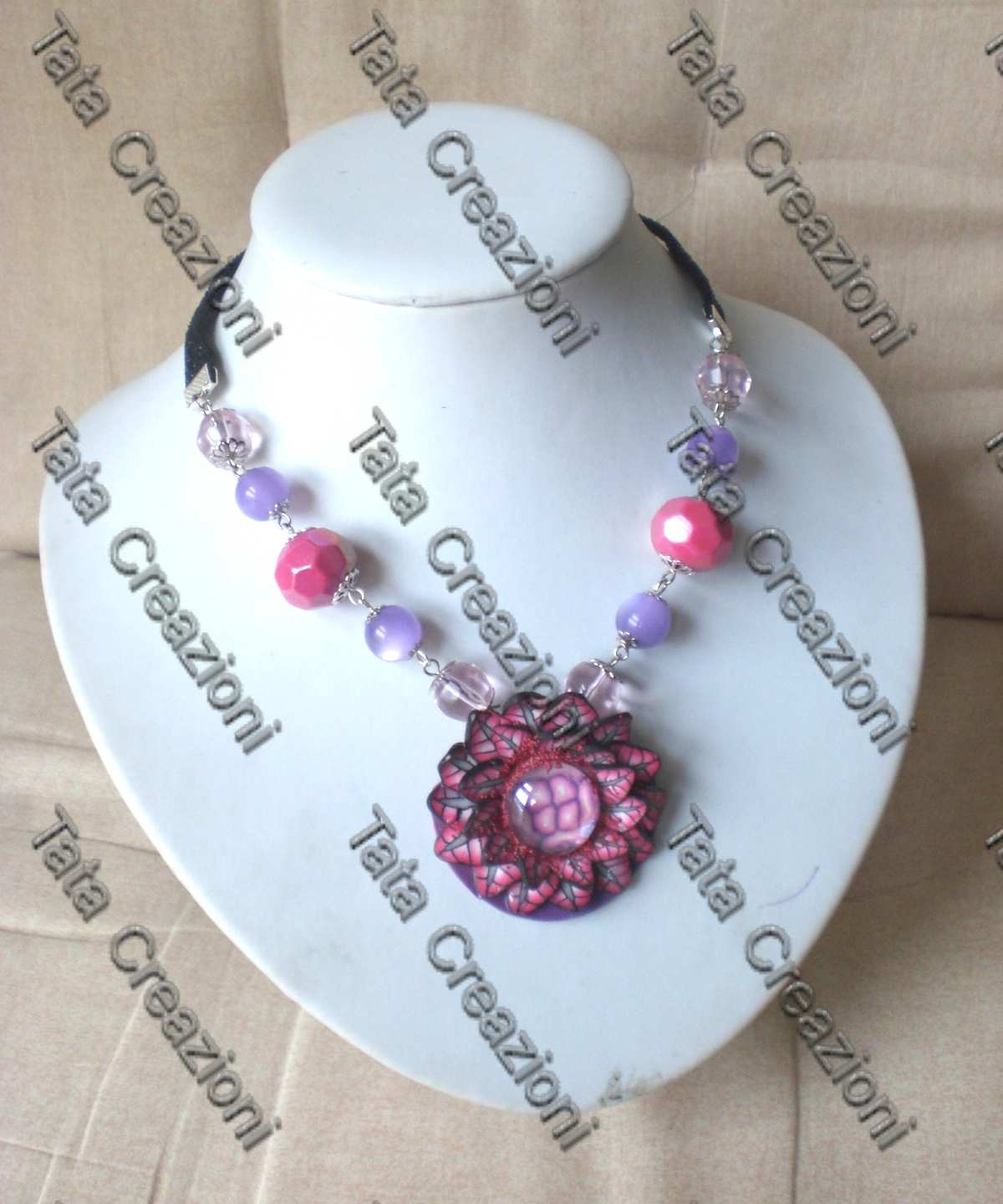 Collana Girocollo Punk In Pelle PU Rosa Con Ciondolo Metallico - Gioiello Gotico Per Donne E Ragazze - 3