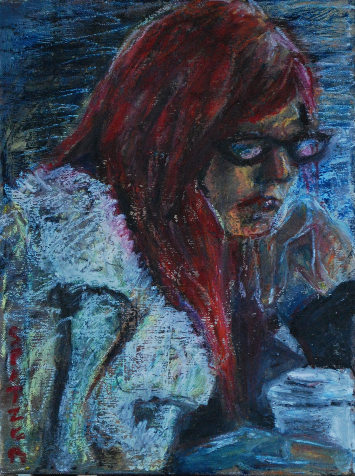 Jean's Paintings Woman In A Fur Coat