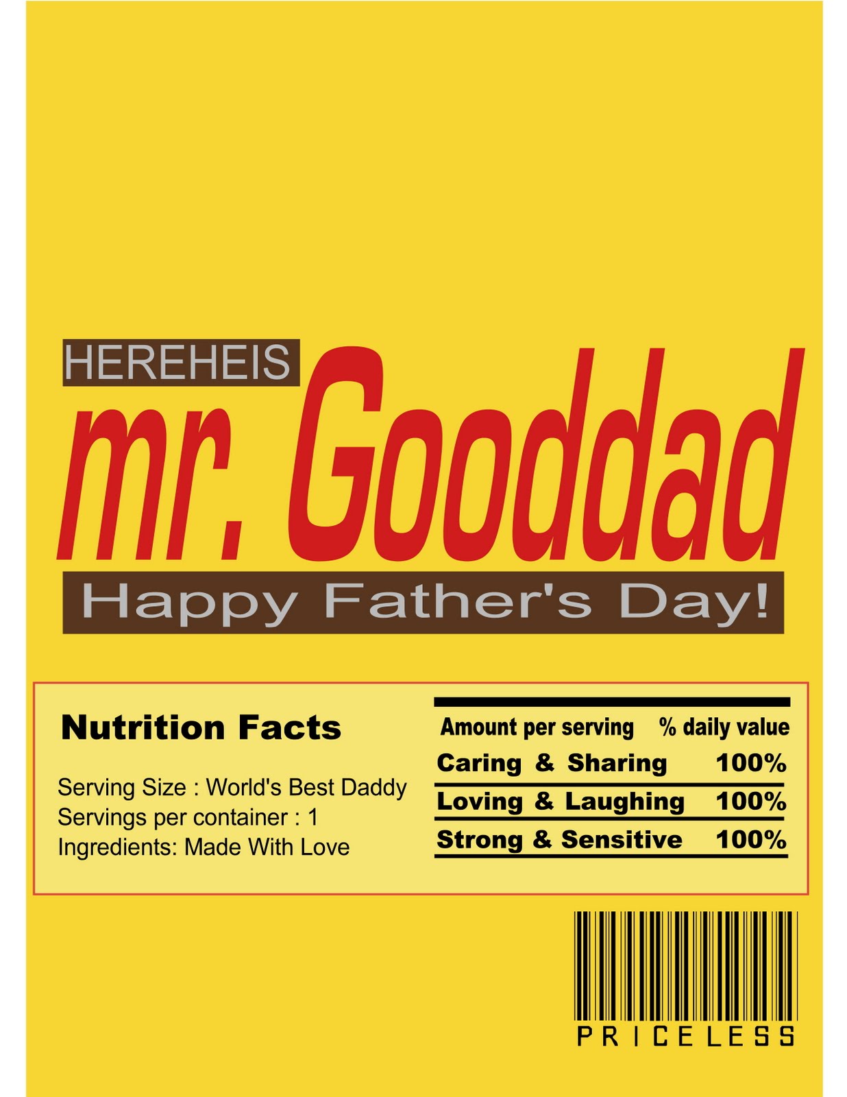 Free Printable Father S Day Candy Bar Wrappers Template Printable 