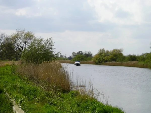 One of the few boats encountered on the river