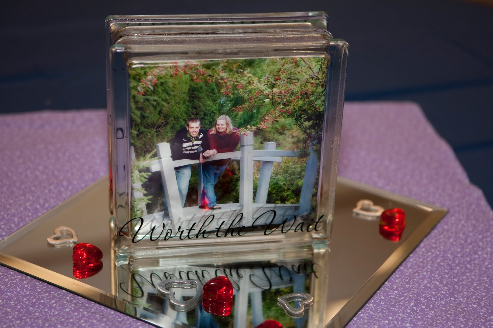 Words and Wisdom Custom Vinyl Lettering Glass Blocks/Wedding Center Piece Decorations