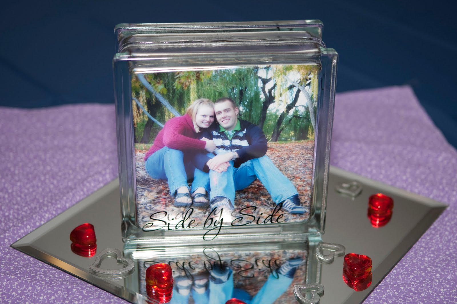 Words and Wisdom Custom Vinyl Lettering Glass Blocks/Wedding Center