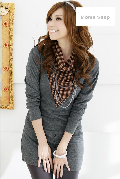 Japanese / Korean Dresses Korean Dress J1915 Grey/Yellow S24.00