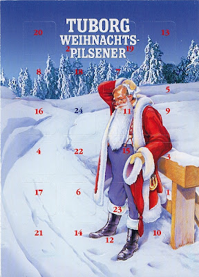 Postkarten Adventskalender von Tuborg