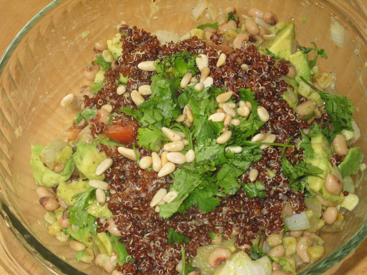 Spice up those veggies Quinoa Salad with Blackeyed peas, avocado and corn