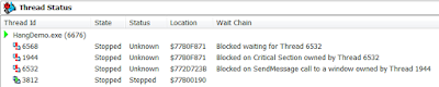 Deadlock 1 в Delphi с поддержкой Wait Chain Traversal (WCT)