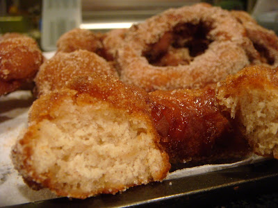 apple cider doughnut - inside view