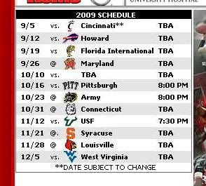 Beat Visitor: The 2009 Rutgers Football Schedule is (almost) Set
