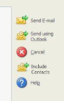 Include Contacts button in email screen