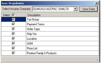 Sage 300 ERP Sync Dropdowns - Greytrix