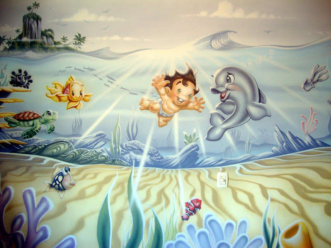Fernando Pow Pintura em Quarto de Bebê e Criança - Mergulhador.