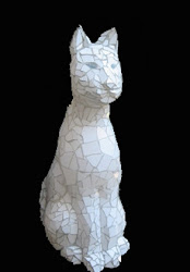 Mosaic cat sculpture