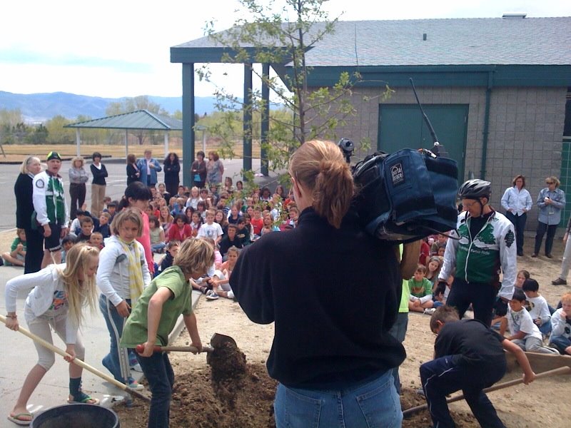 Planting our 2nd tree on the day of the Britton Fund Ride (5/4/2009)