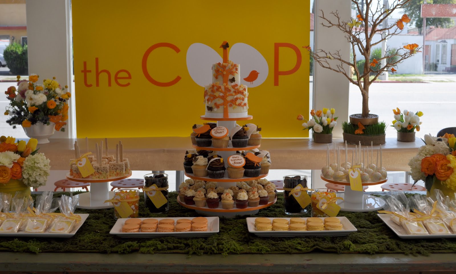 Dessert table for Julie Bowen's twins blue cupcake