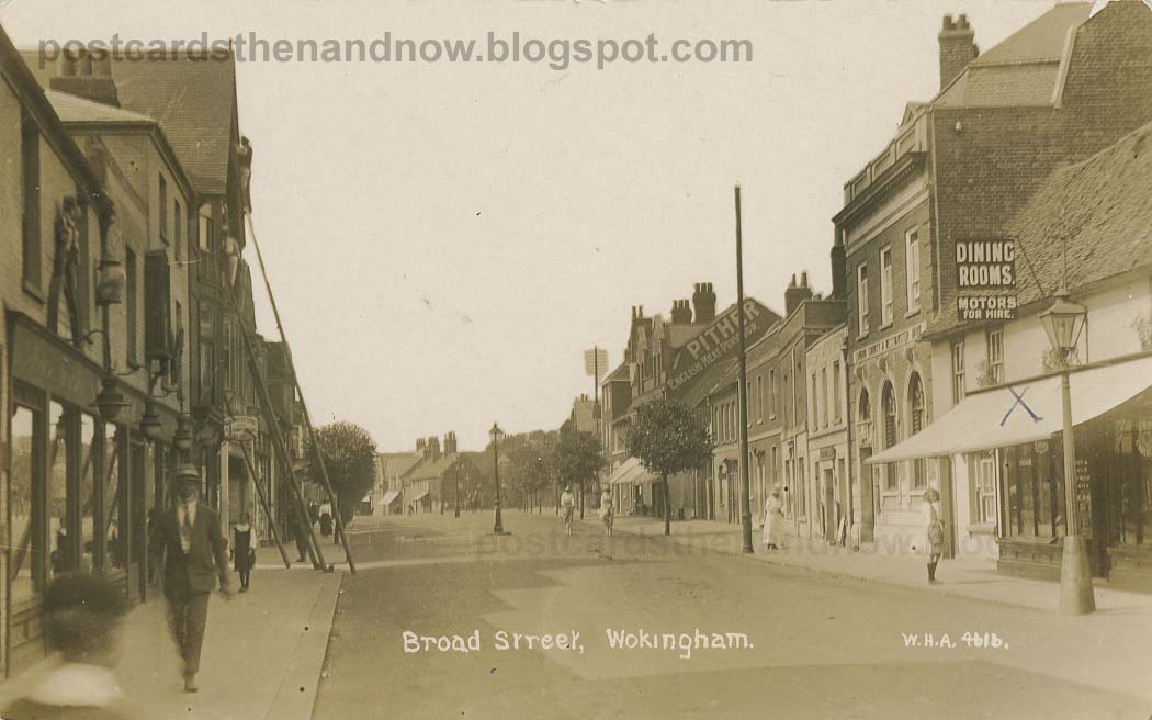 Postcards Then and Now Wokingham, Berkshire, Broad Street c1919