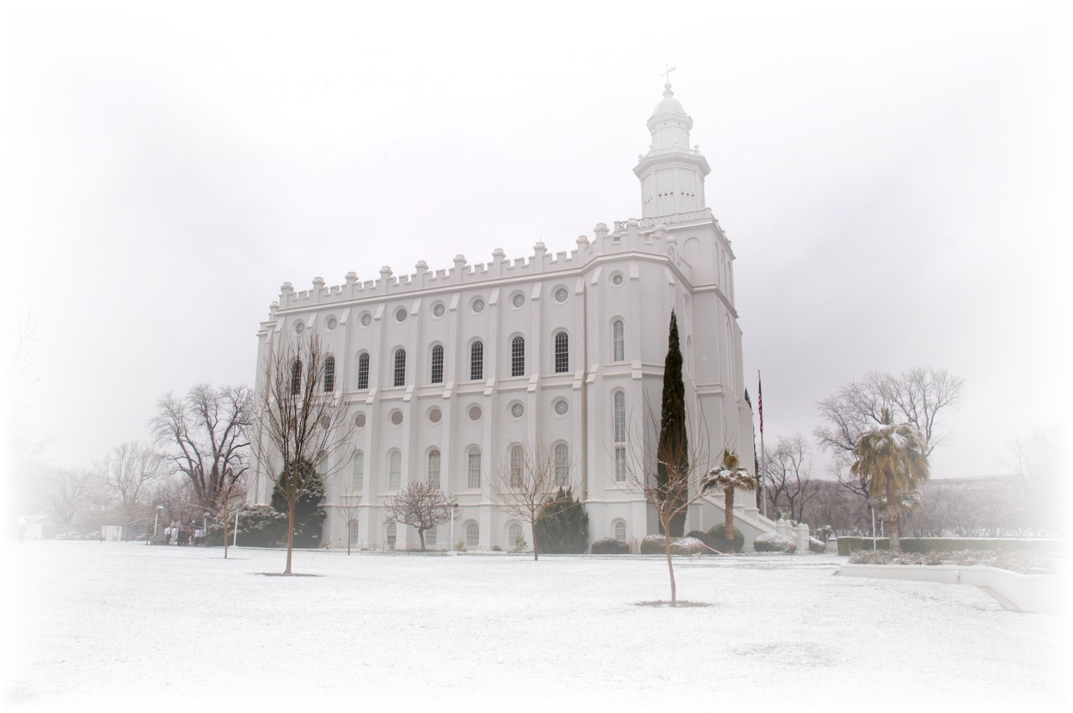Margy's Musings: St. George Temple - Utah - Winter Snow