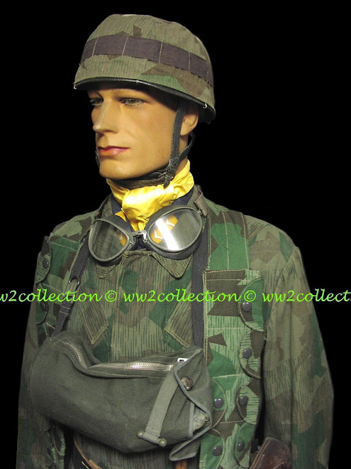 Helmet Cover, Jump Smock and FJ K98 Ammo Bandoleer, Splinter camo Fallschirmjager German WW2