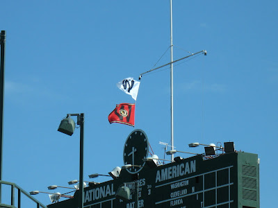 wrigley field blackhawks w flags