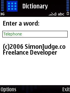 Dictionary, Websters English Dictionary for Symbian phones