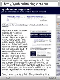 Skyfire mobile web browser for Symbian S60