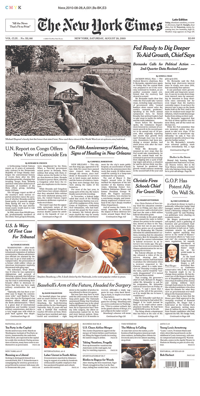 Only Time Will Tell: Wow Front Page of New York Times Only Time Will Tell: Wow Front Page of New York Times