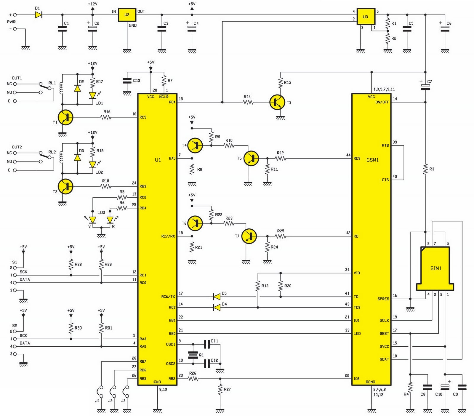 Schema interne filtre adsl