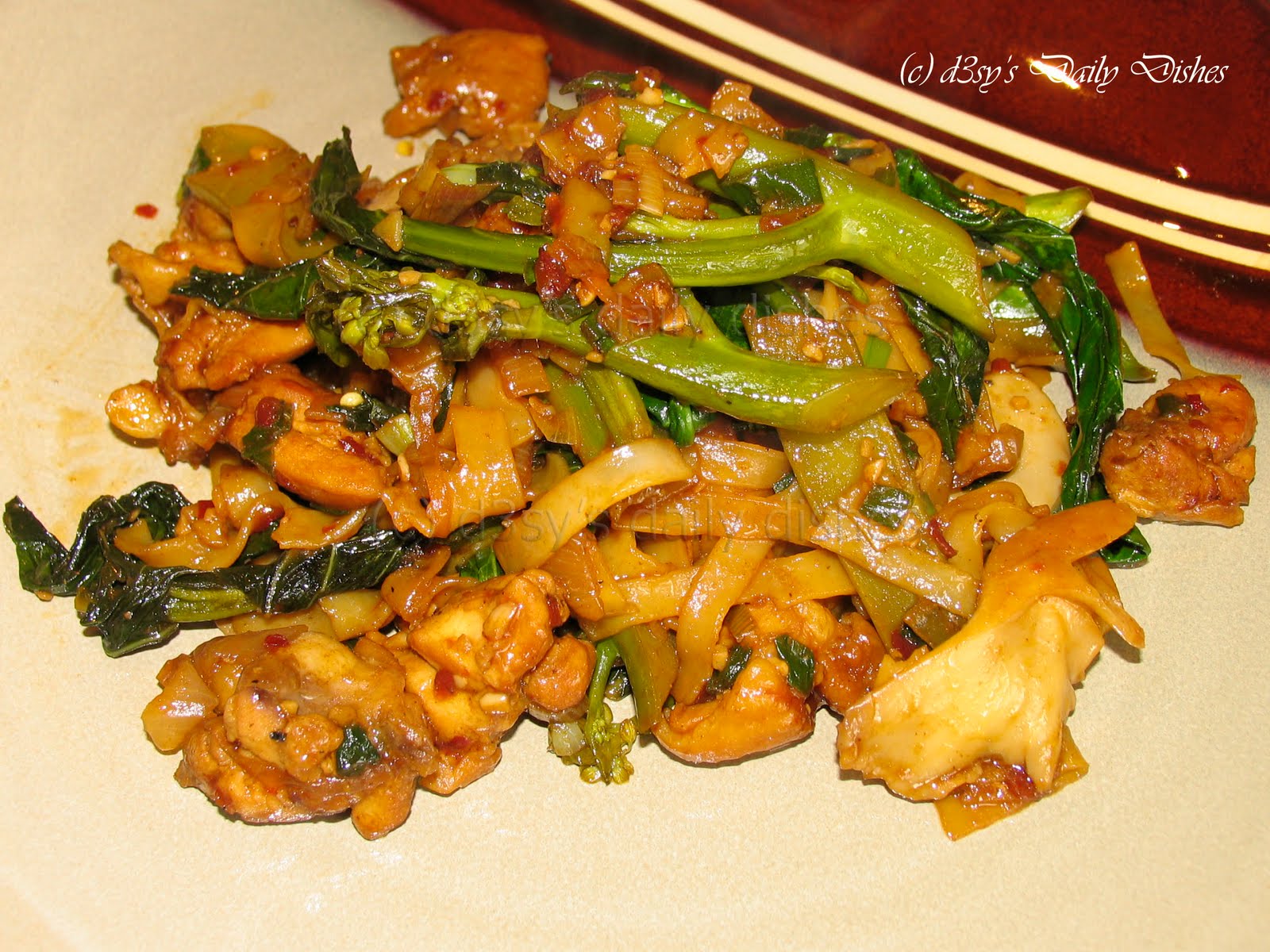 d3sy's Daily Dishes Easy Stirfry Rice Noodles with Chicken, Chinese