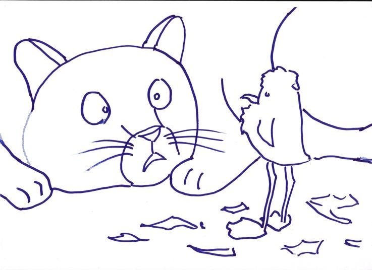 disegni zorba la gabbianella e il gatto da colorare