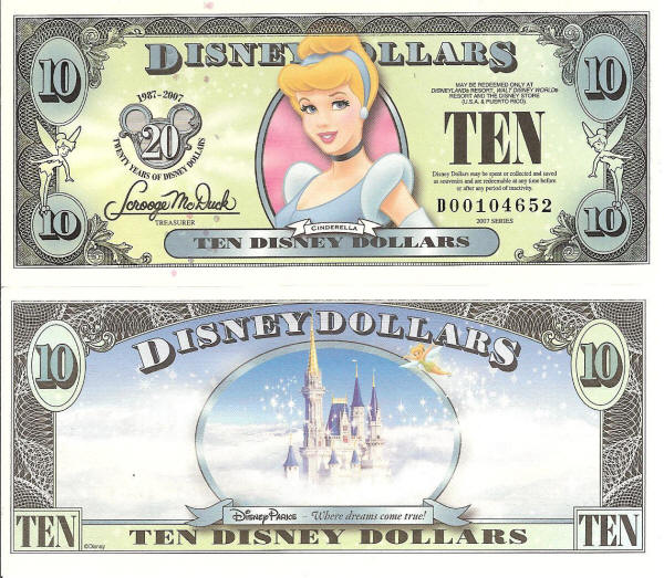 Sleeves Snow White & 7 Dwarfs set of 8 Million Dollar Funny Money Novelty Bills 