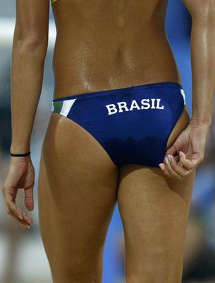 Stock Photo: Brazilian beach volleyball player